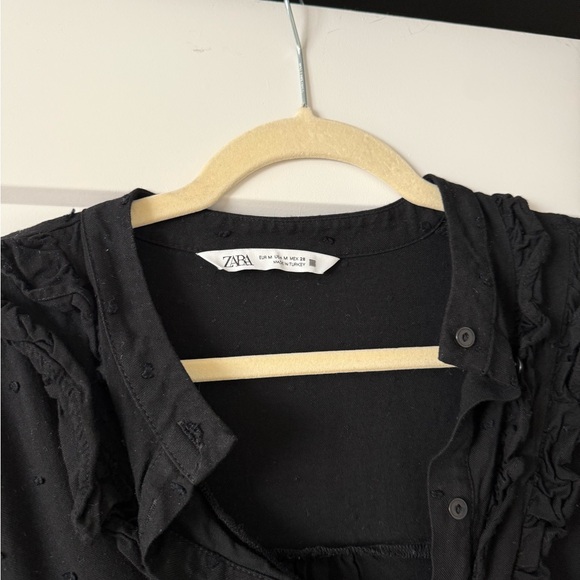 Black Ruffled Button-Up Dress - Picture 4 of 4